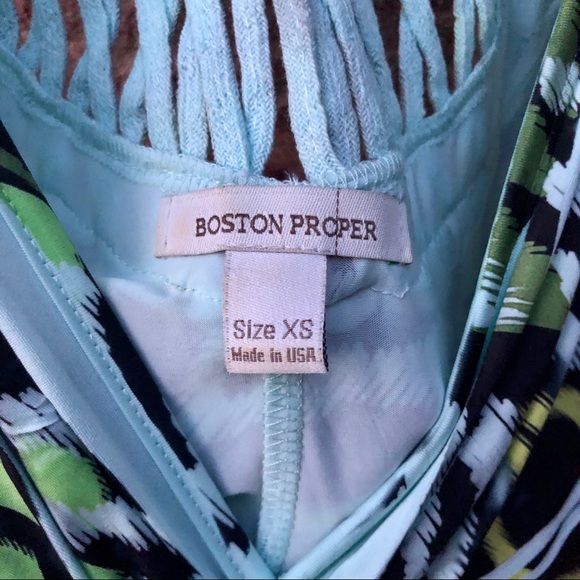 Boston Proper Tropical Plunge Stretchy Crochet Beach Long Casual Dress EUC XS - Picture 8 of 14